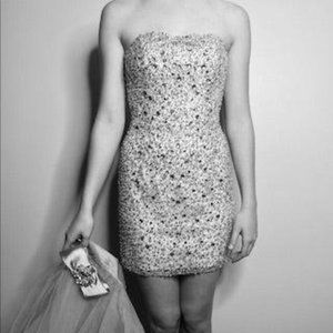 Sherri Hill Beaded Cocktail Dress w/ Skirt 10 NWT